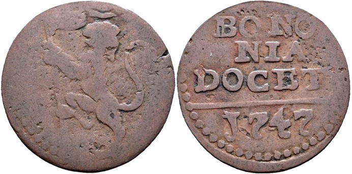 Benedict XIV 1747 Bologna Quattrino
